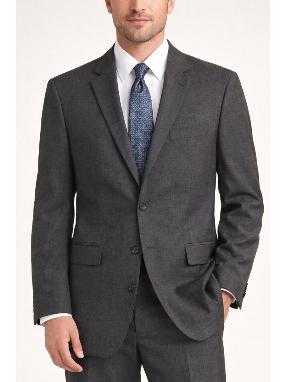 Louis Raphael Luxe Gray Wool Suit Jacket Blazer 42R Tailored Fit 3 Button